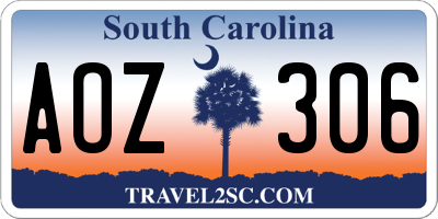 SC license plate AOZ306