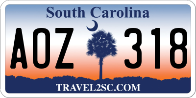 SC license plate AOZ318