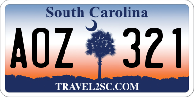 SC license plate AOZ321