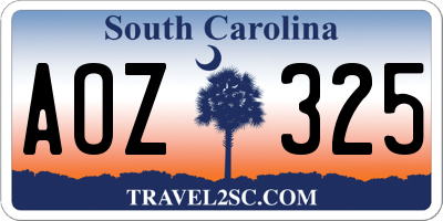 SC license plate AOZ325