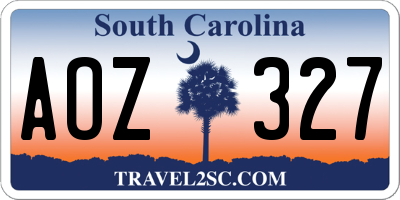 SC license plate AOZ327