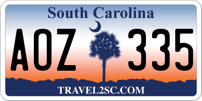 SC license plate AOZ335