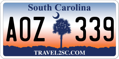 SC license plate AOZ339