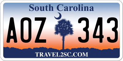 SC license plate AOZ343