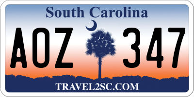 SC license plate AOZ347