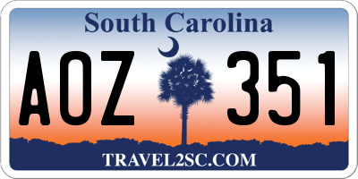 SC license plate AOZ351