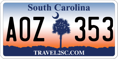 SC license plate AOZ353