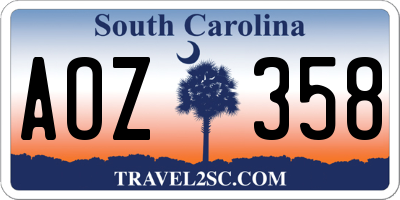 SC license plate AOZ358