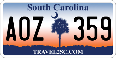 SC license plate AOZ359