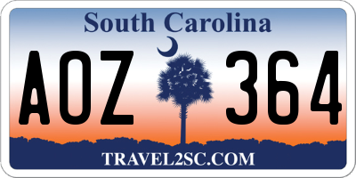 SC license plate AOZ364