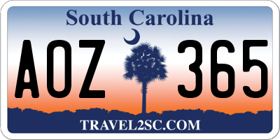 SC license plate AOZ365