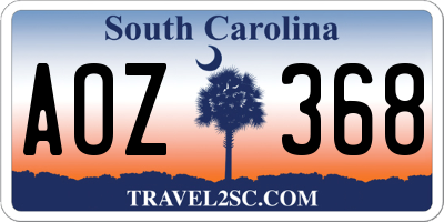SC license plate AOZ368