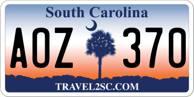 SC license plate AOZ370