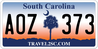 SC license plate AOZ373