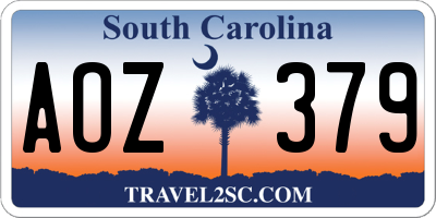 SC license plate AOZ379