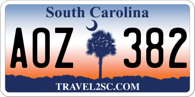 SC license plate AOZ382