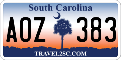 SC license plate AOZ383