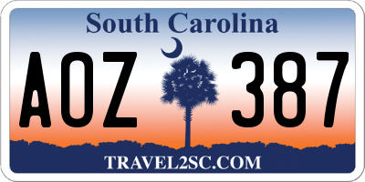 SC license plate AOZ387