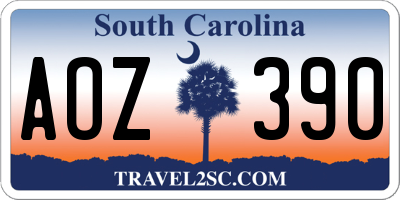 SC license plate AOZ390
