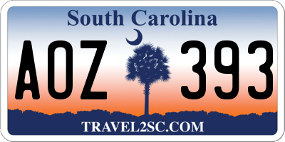 SC license plate AOZ393