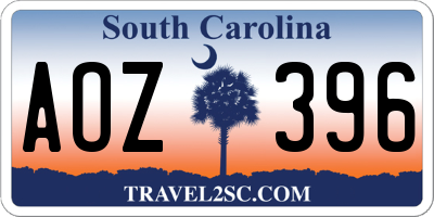 SC license plate AOZ396