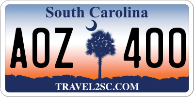 SC license plate AOZ400
