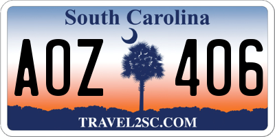 SC license plate AOZ406