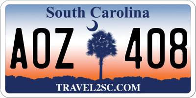 SC license plate AOZ408