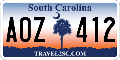 SC license plate AOZ412