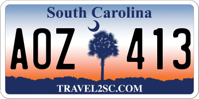 SC license plate AOZ413