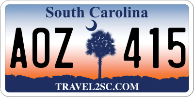 SC license plate AOZ415