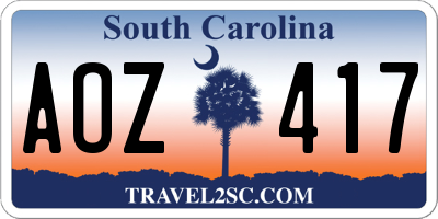 SC license plate AOZ417