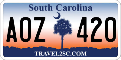 SC license plate AOZ420