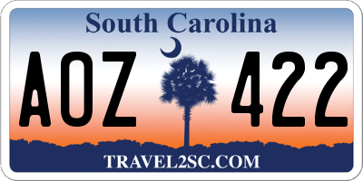 SC license plate AOZ422