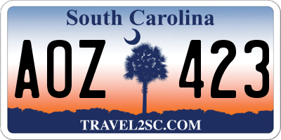 SC license plate AOZ423