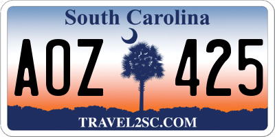 SC license plate AOZ425