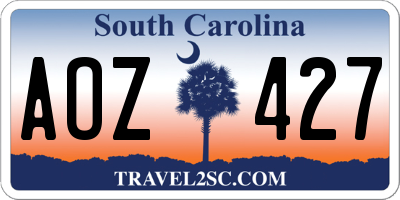 SC license plate AOZ427