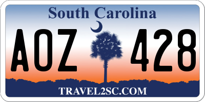 SC license plate AOZ428