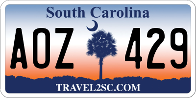 SC license plate AOZ429