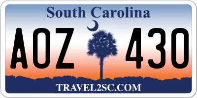 SC license plate AOZ430