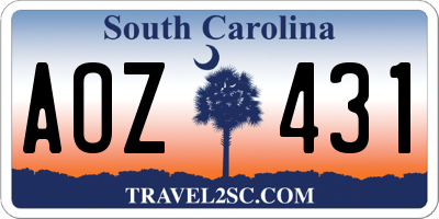 SC license plate AOZ431