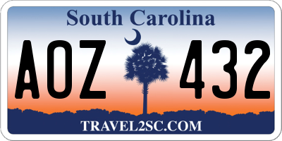 SC license plate AOZ432