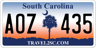 SC license plate AOZ435