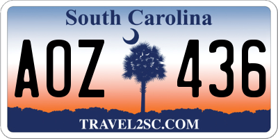 SC license plate AOZ436