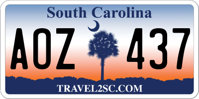 SC license plate AOZ437