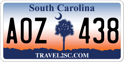 SC license plate AOZ438
