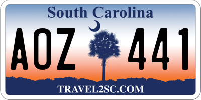 SC license plate AOZ441