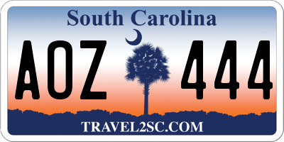 SC license plate AOZ444