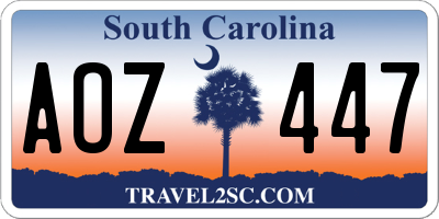 SC license plate AOZ447