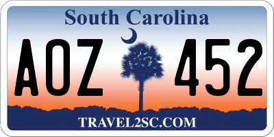 SC license plate AOZ452